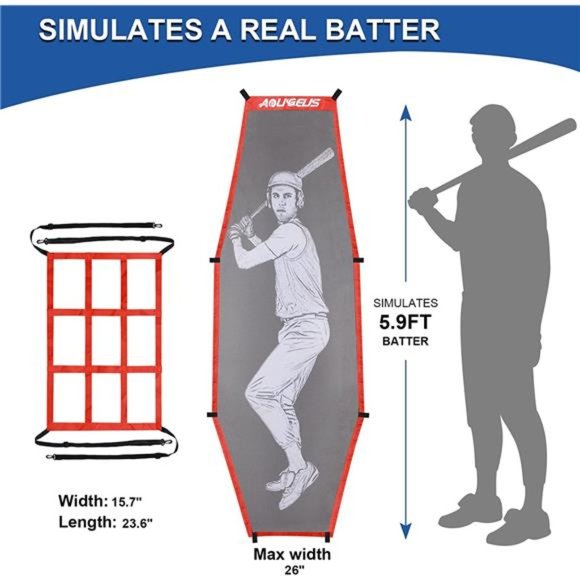 Baseball Softball Batter Dummy with Adjustable Strike Zone Attachment - Picture 3 of 7